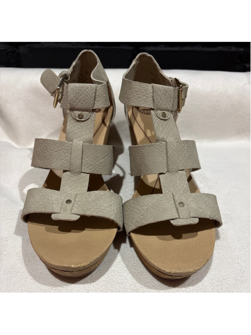 Women's Dr. Scholl's Beige Brown Wedge Sandals
